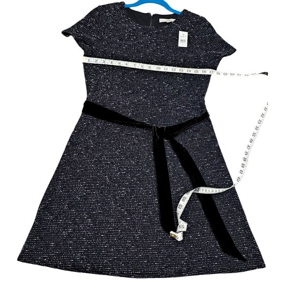 Loft Black Sparkle Short Sleeve Dress Size 6 - Picture 10 of 10